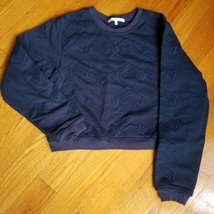 Blue Cropped Oversize Sweater